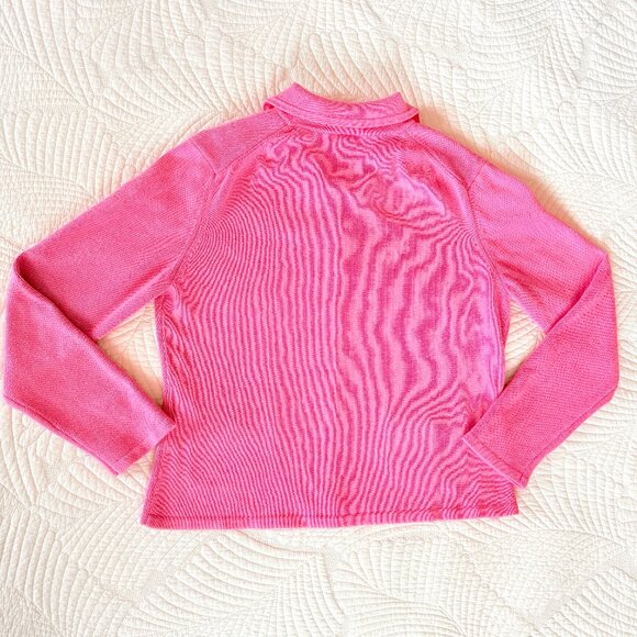 VTG Harold's Pink Bow Collared Twee Cotton Sweater Cardigan Size L - Picture 10 of 16